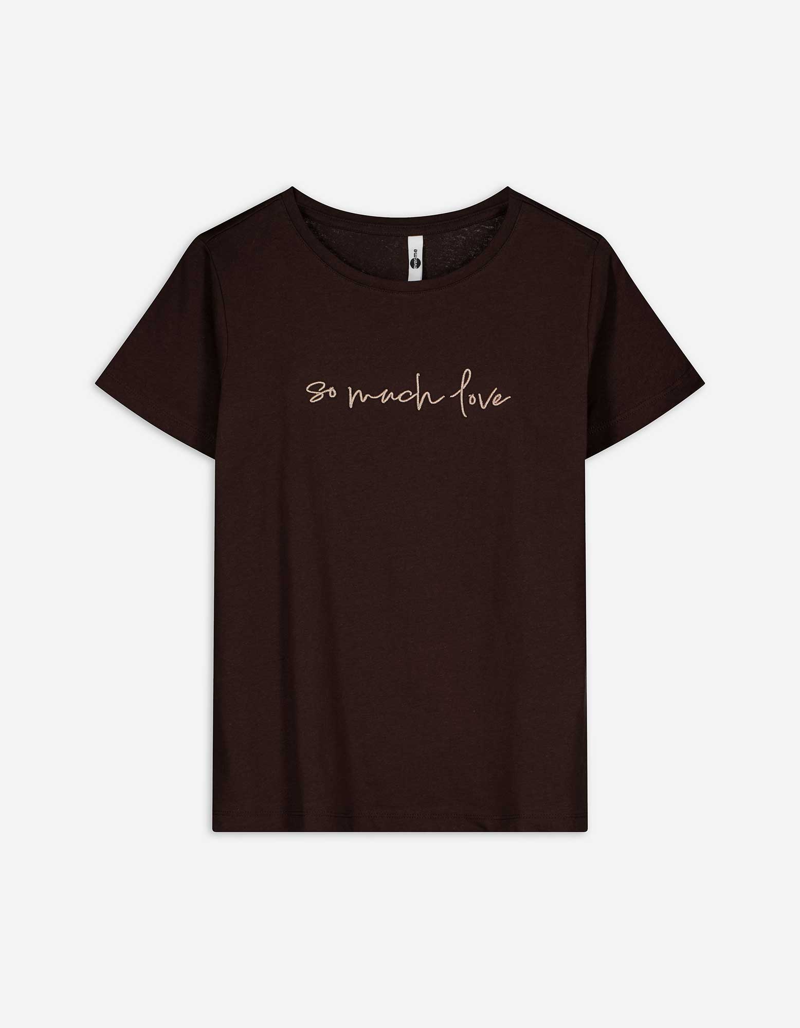 T-Shirt - Stickereien - dunkelbraun