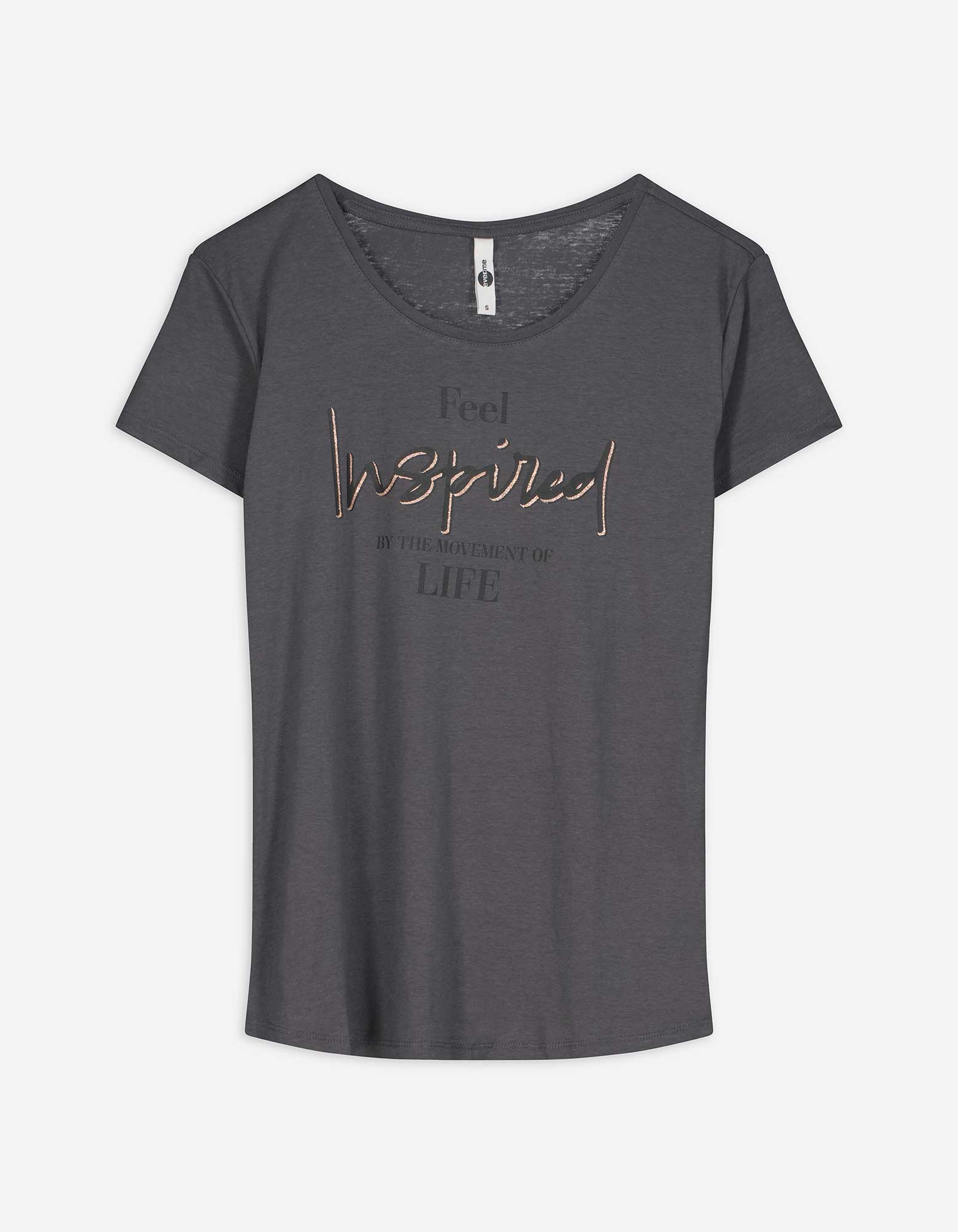 T-Shirt - Glitzerprint - dunkelgrau