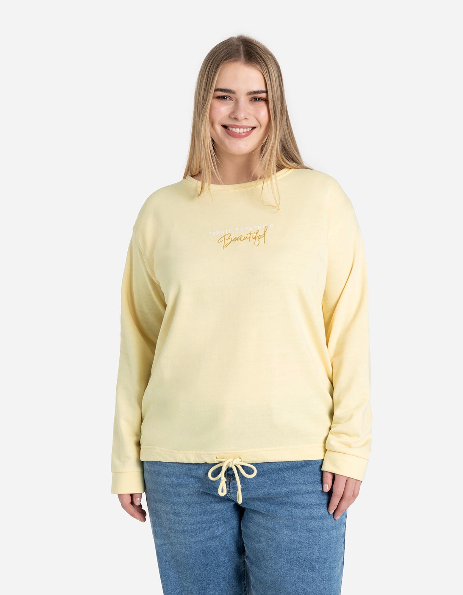 Sweatshirt - Regulierbarer Saum - Takko Fashion