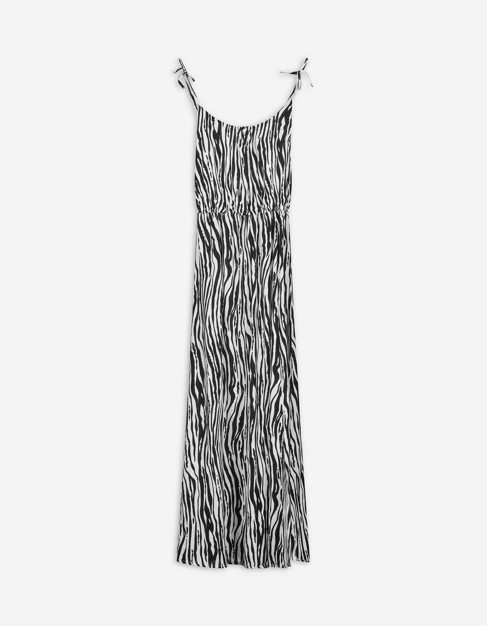 Maxikleid - Allover-Muster - weiß
