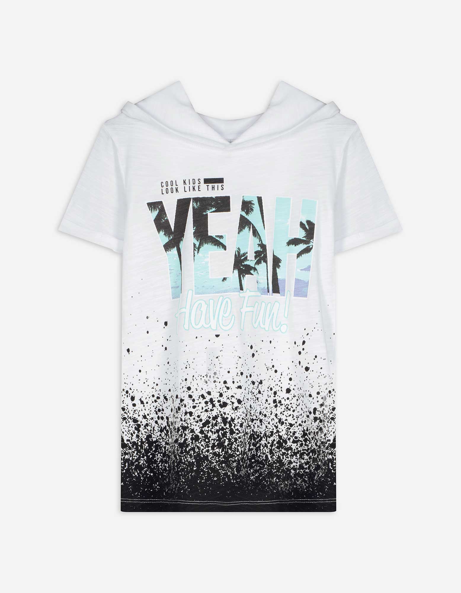 T-Shirt - Kapuze - weiß